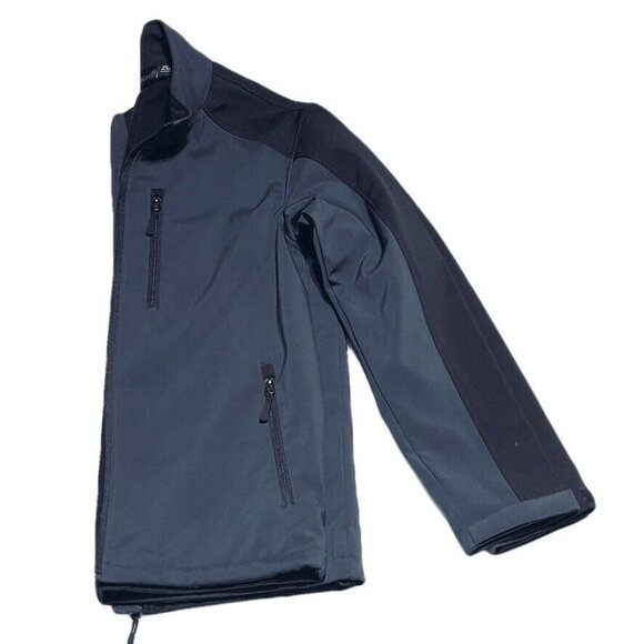 SwissTech Mens Softshell Jacket Water-Resistant Black & Gray Size S - Picture 8 of 12